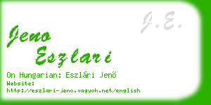 jeno eszlari business card